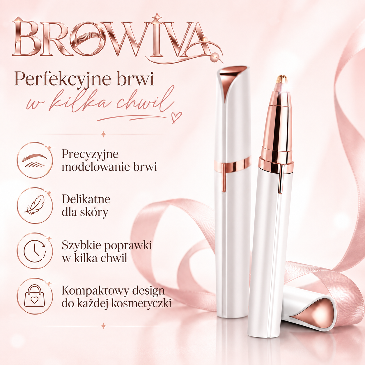 BROWIVA - elektryczny trymer do brwi